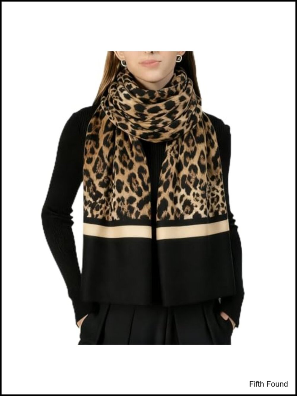 Oversized Leopard Print Scarf Soft Polyester Winter Shawl Wrap Women